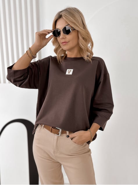 BLUZKA MIRVARI CIEMNOBRĄZOWA