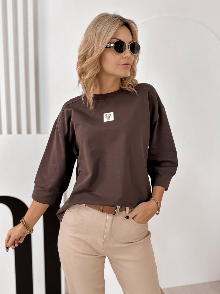 BLUZKA MIRVARI CIEMNOBRĄZOWA