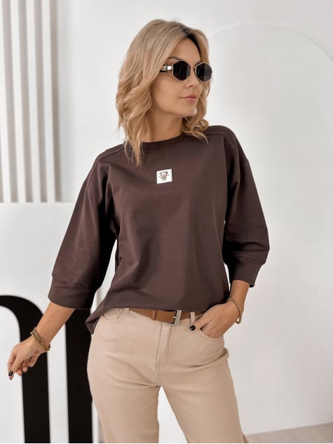 BLUZKA MIRVARI CIEMNOBRĄZOWA