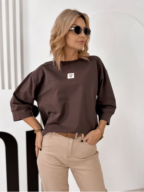 BLUZKA MIRVARI CIEMNOBRĄZOWA