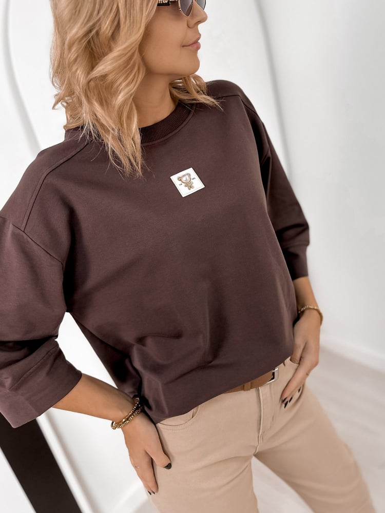 BLUZKA MIRVARI CIEMNOBRĄZOWA