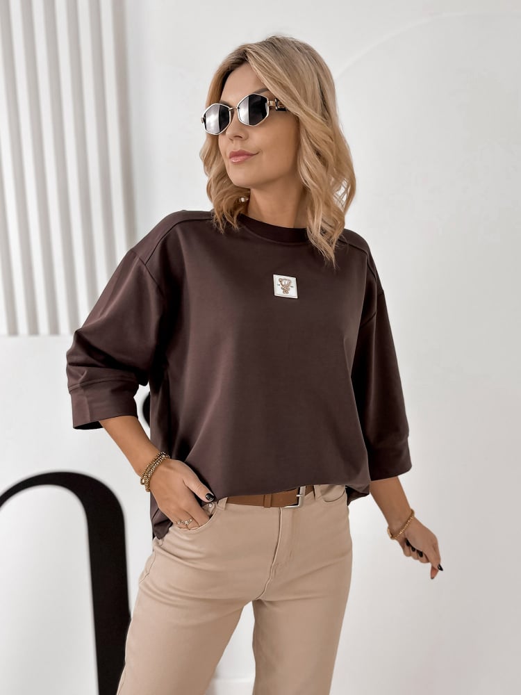 BLUZKA MIRVARI CIEMNOBRĄZOWA