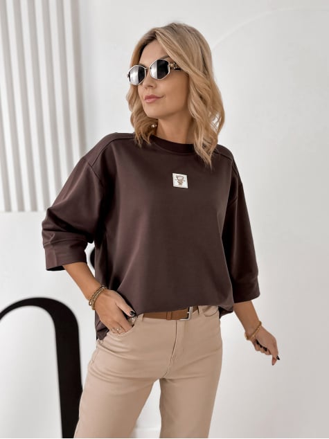 BLUZKA MIRVARI CIEMNOBRĄZOWA
