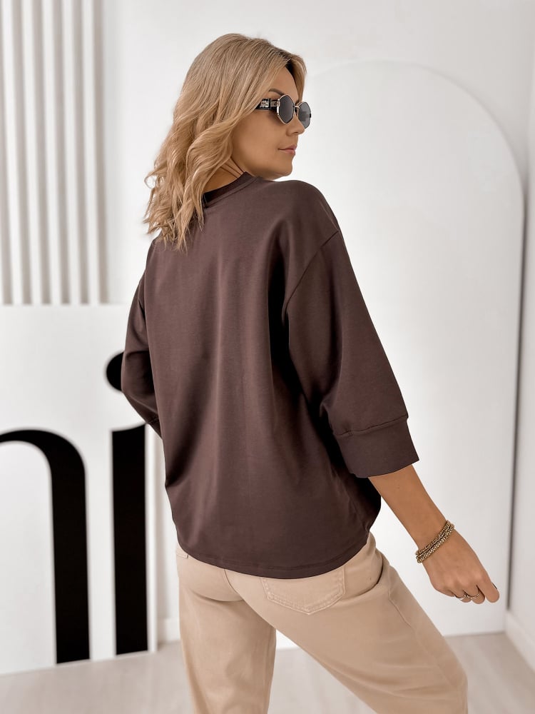 BLUZKA MIRVARI CIEMNOBRĄZOWA