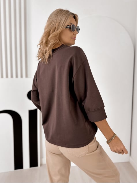 BLUZKA MIRVARI CIEMNOBRĄZOWA