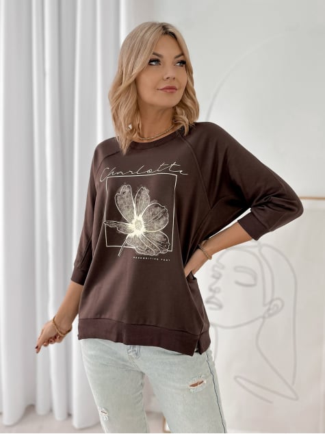 BLUZKA ARMITAGE CIEMNOBRĄZOWA