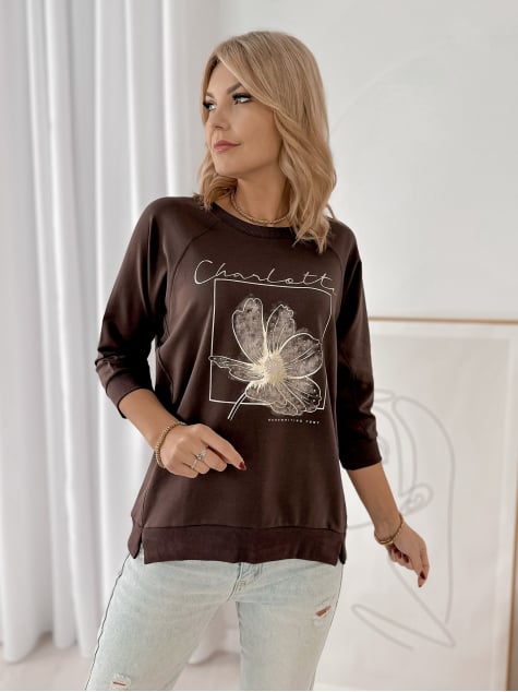 BLUZKA ARMITAGE CIEMNOBRĄZOWA