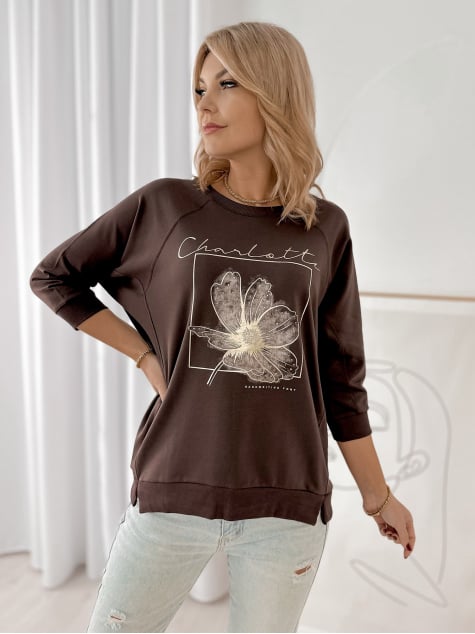 BLUZKA ARMITAGE CIEMNOBRĄZOWA