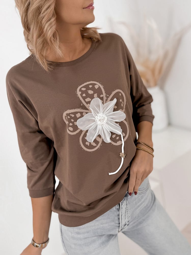 BLUZKA CAYCE BRĄZOWA