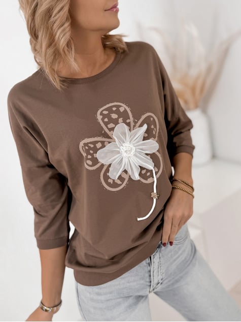 BLUZKA CAYCE BRĄZOWA