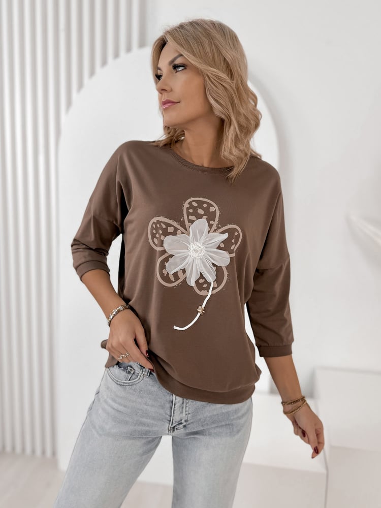 BLUZKA CAYCE BRĄZOWA