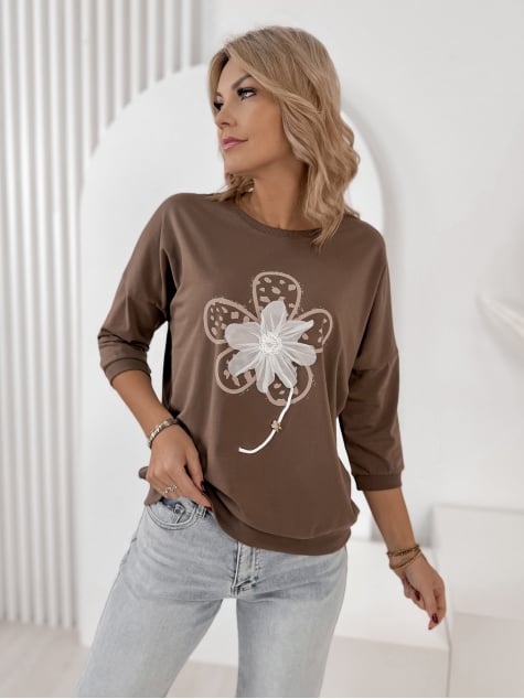 BLUZKA CAYCE BRĄZOWA