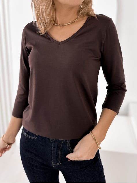 BLUZKA MICHELLE CIEMNOBRĄZOWA