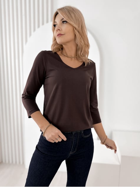 BLUZKA MICHELLE CIEMNOBRĄZOWA