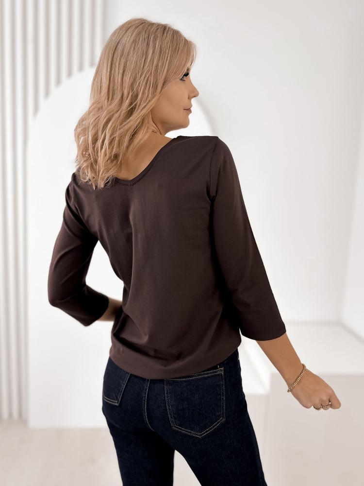 BLUZKA MICHELLE CIEMNOBRĄZOWA