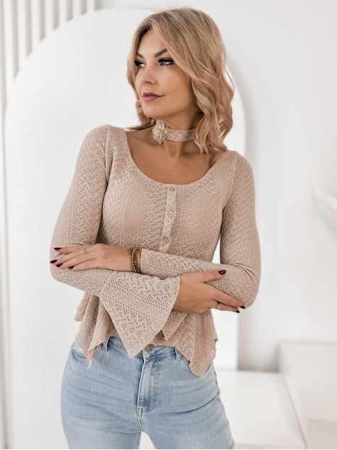 BLUZKA HILDY CIEMNOBEŻOWA