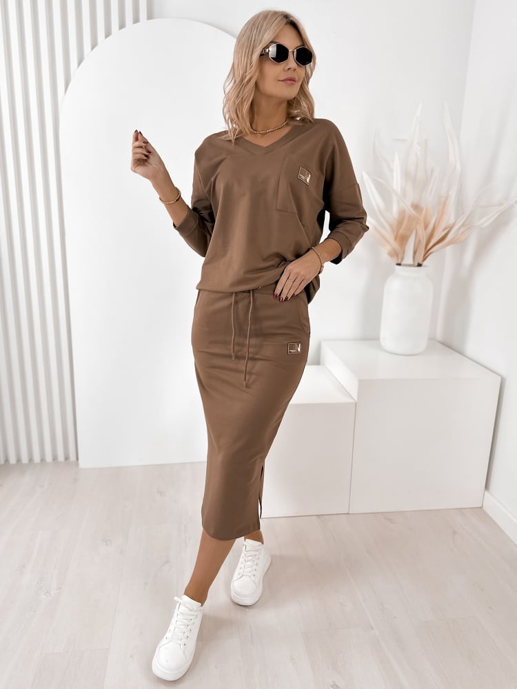 KOMPLET RACHEL BRĄZOWY