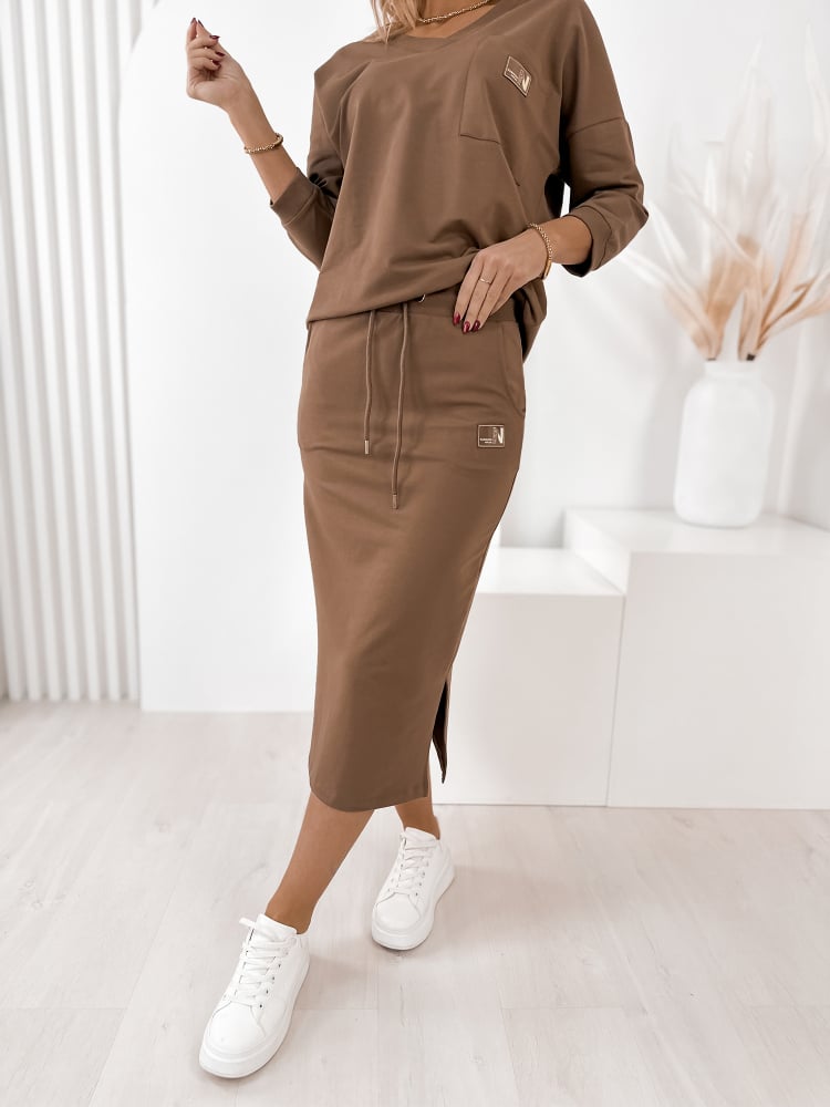 KOMPLET RACHEL BRĄZOWY