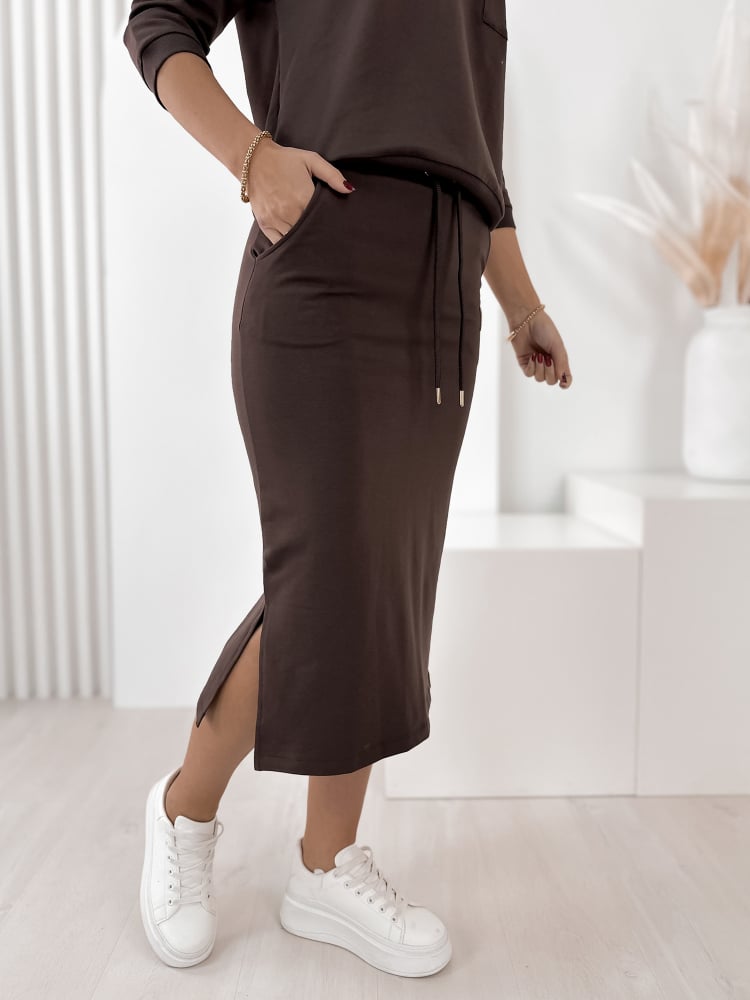 KOMPLET RACHEL CIEMNOBRĄZOWY