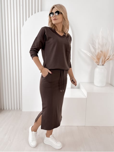 KOMPLET RACHEL CIEMNOBRĄZOWY