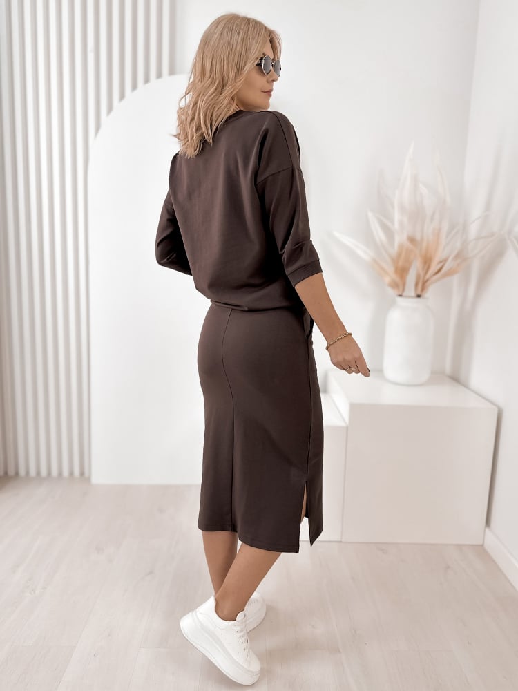 KOMPLET RACHEL CIEMNOBRĄZOWY