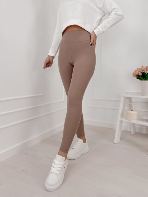 LEGGINSY OCAMPO CIEMNOBEŻOWE