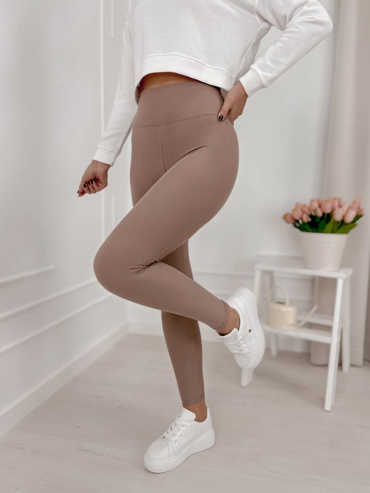 LEGGINSY OCAMPO CIEMNOBEŻOWE