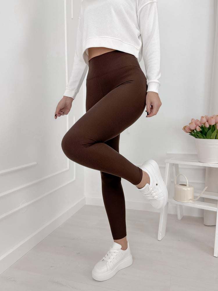 LEGGINSY OCAMPO CIEMNOBRĄZOWE