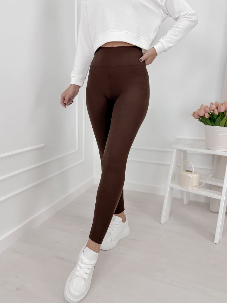 LEGGINSY OCAMPO CIEMNOBRĄZOWE