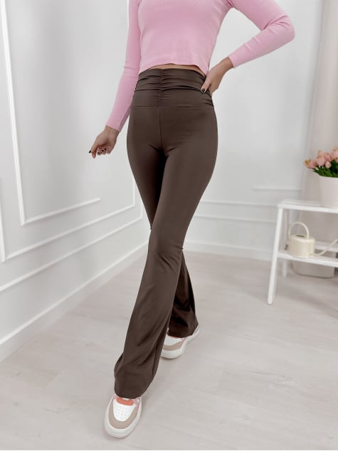 LEGGINSY KHALO CIEMNOBRĄZOWE