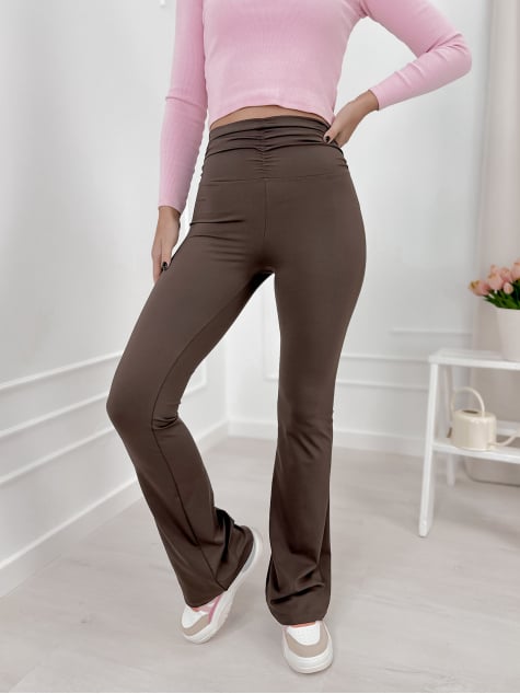 LEGGINSY KHALO CIEMNOBRĄZOWE