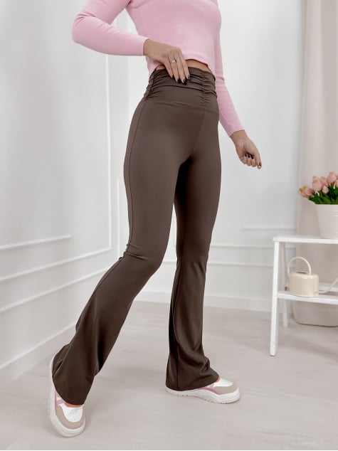 LEGGINSY KHALO CIEMNOBRĄZOWE