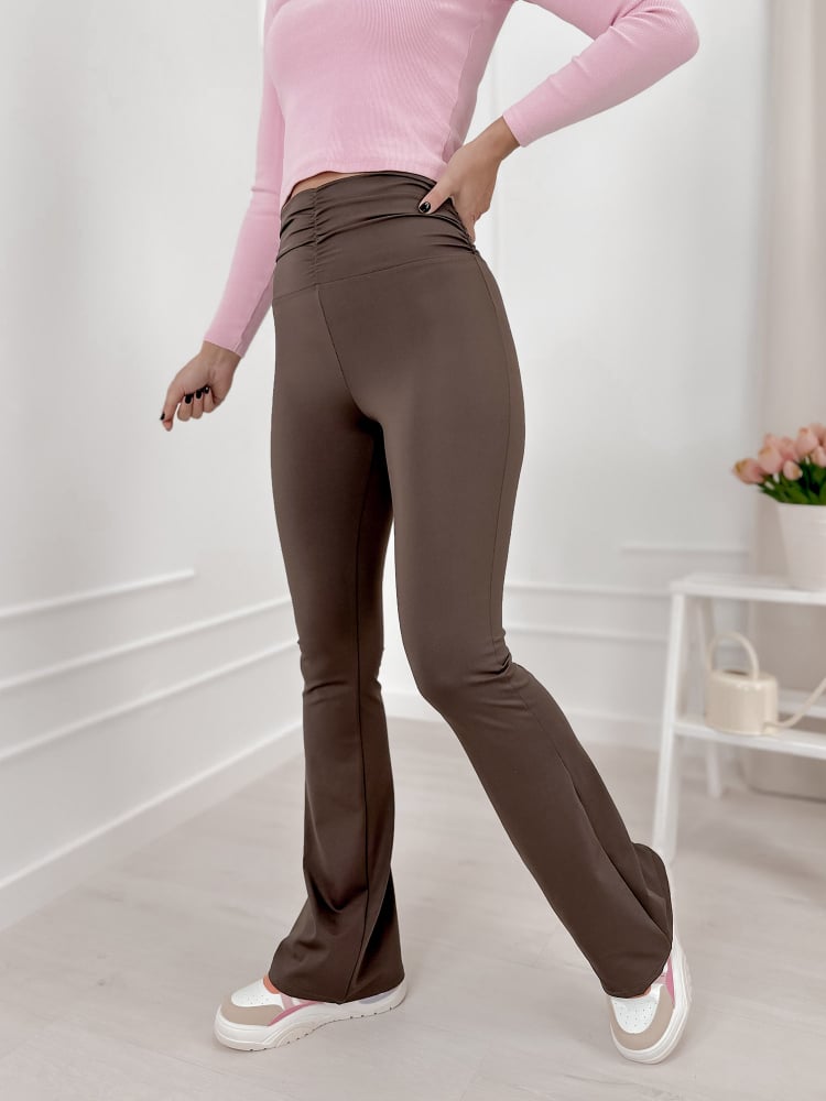 LEGGINSY KHALO CIEMNOBRĄZOWE