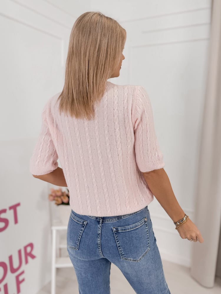 SWETER RIBERO PUDROWY RÓŻ