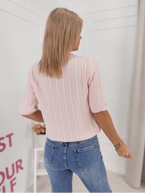 SWETER RIBERO PUDROWY RÓŻ