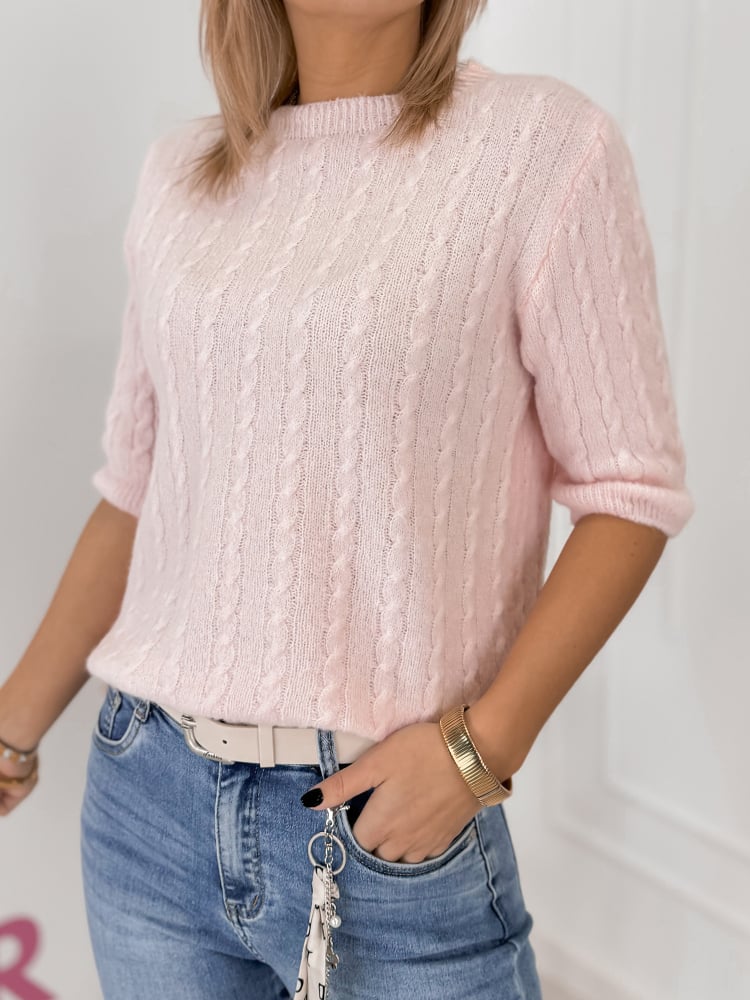 SWETER RIBERO PUDROWY RÓŻ