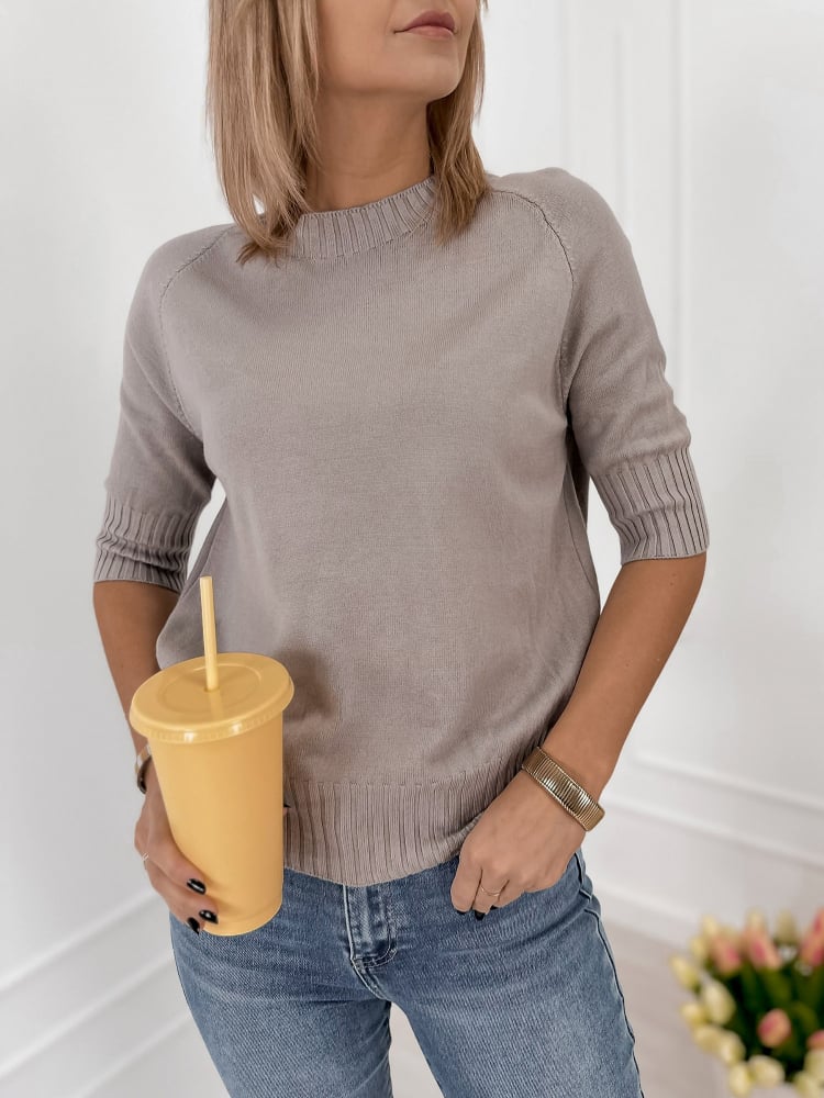 SWETER MORES CIEMNOBEŻOWY