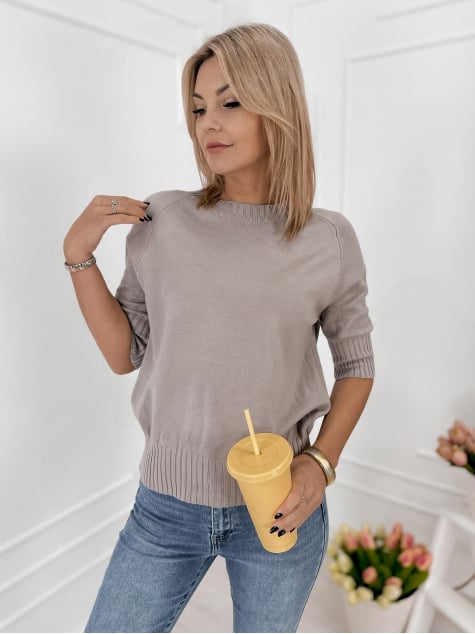 SWETER MORES CIEMNOBEŻOWY