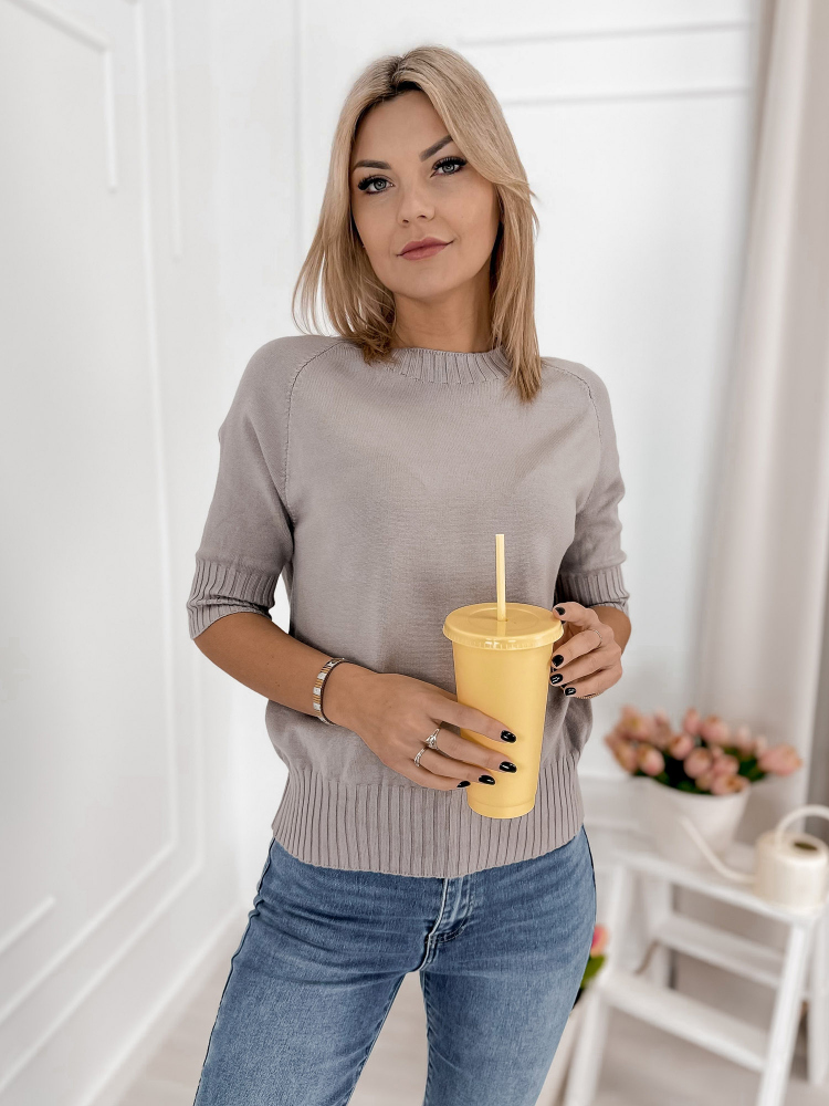 SWETER MORES CIEMNOBEŻOWY