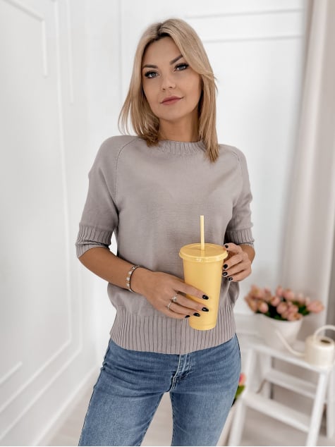 SWETER MORES CIEMNOBEŻOWY