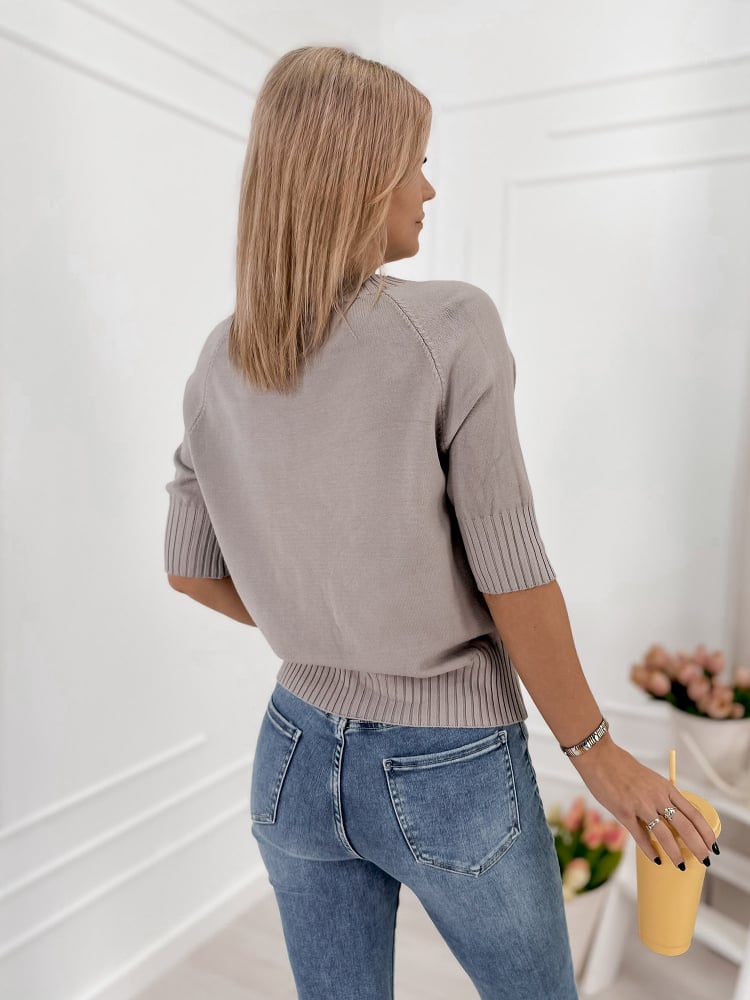 SWETER MORES CIEMNOBEŻOWY