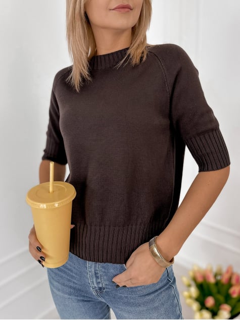 SWETER MORES CIEMNOBRĄZOWY
