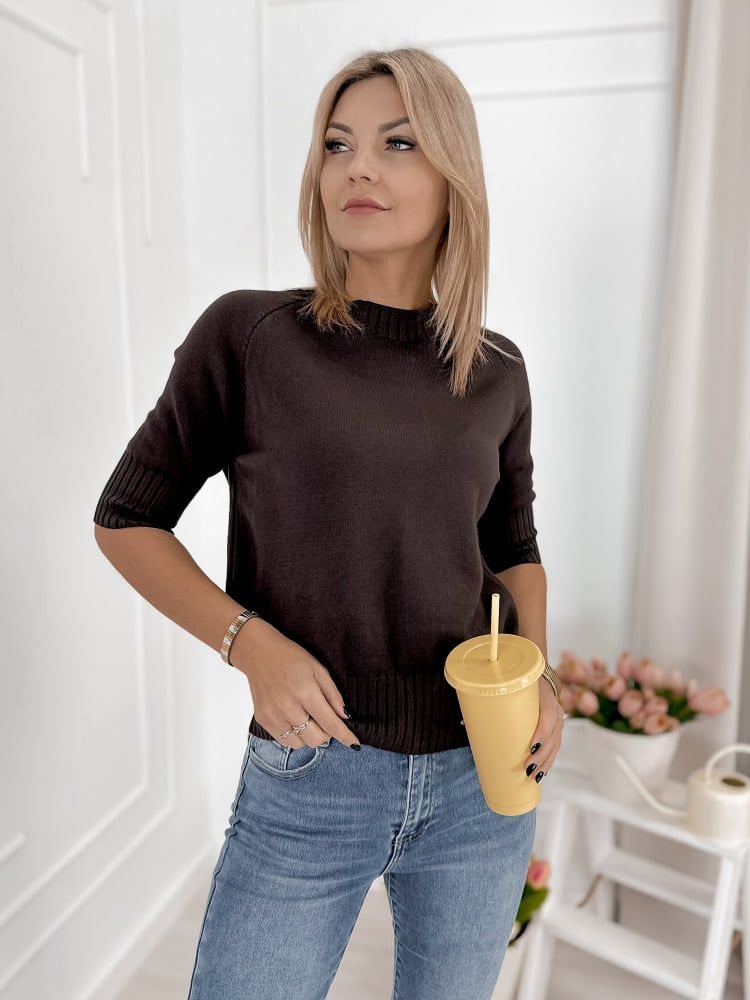 SWETER MORES CIEMNOBRĄZOWY