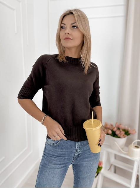 SWETER MORES CIEMNOBRĄZOWY