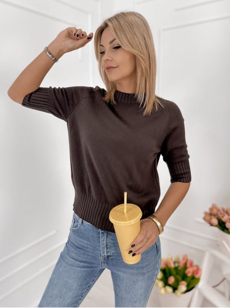 SWETER MORES CIEMNOBRĄZOWY