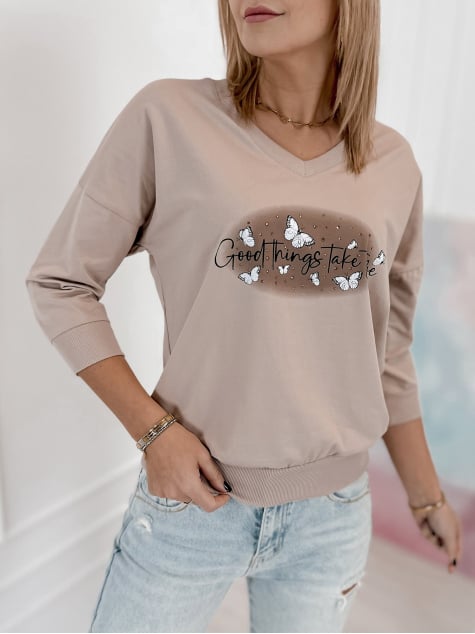 BLUZKA TASSO CIEMNOBEŻOWA