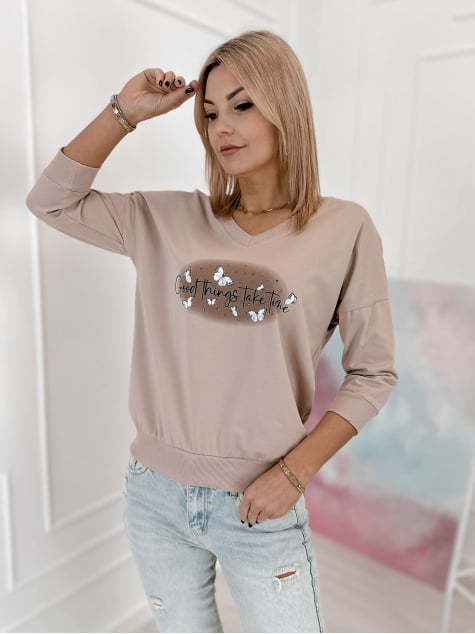 BLUZKA TASSO CIEMNOBEŻOWA