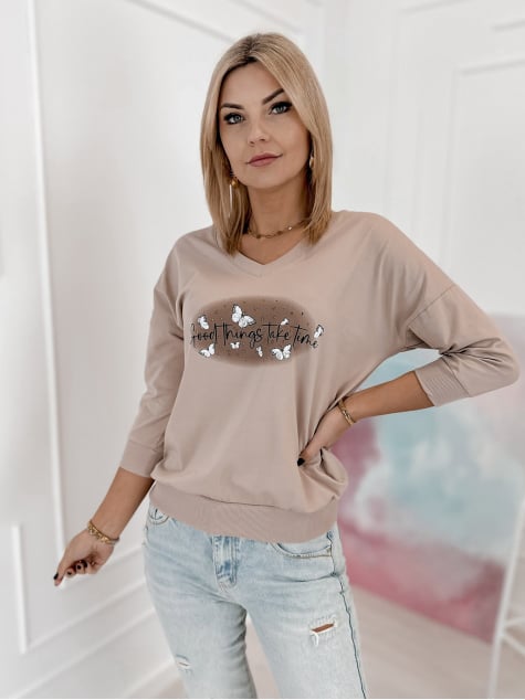 BLUZKA TASSO CIEMNOBEŻOWA