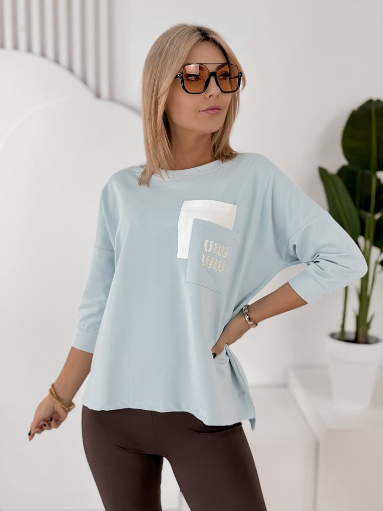 BLUZKA RENLEY BŁĘKITNA