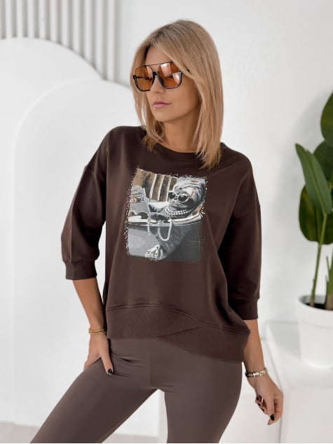 BLUZKA MELISANDRE CIEMNOBRĄZOWA